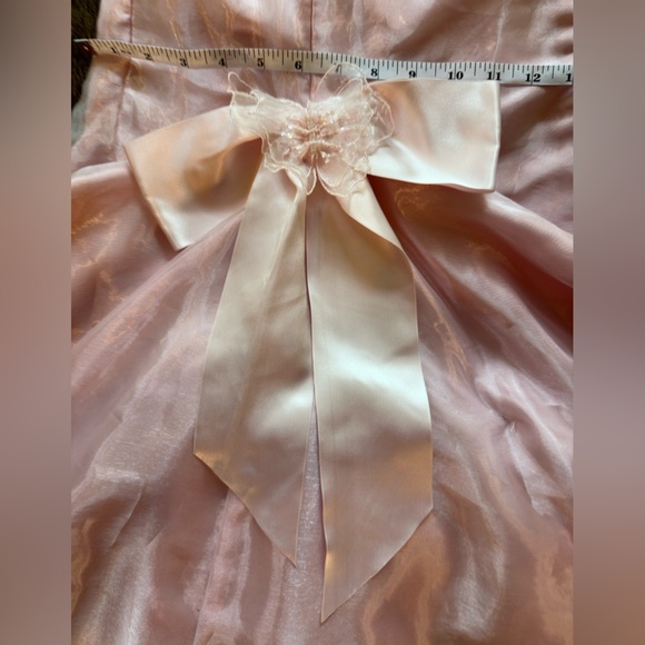 Jessica McClintock for Gunne Sax Vintage Baby Pink Maxi Trumpet Style Gown Sz 2 - Picture 7 of 12